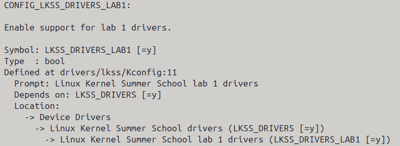Linux kernel menuconfig